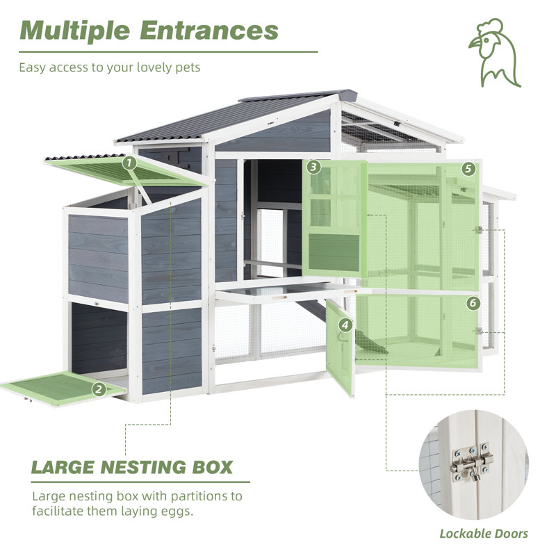 Archie & Oscar™ Flitwick Chicken Coop with Chicken Run For Up To 4